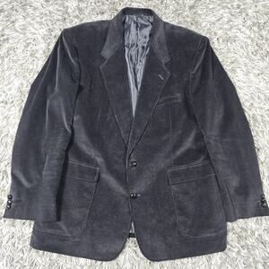 David Taylor Blazer Mens 46L Gray Corduroy Two Button Sport Coat Jacket Casual